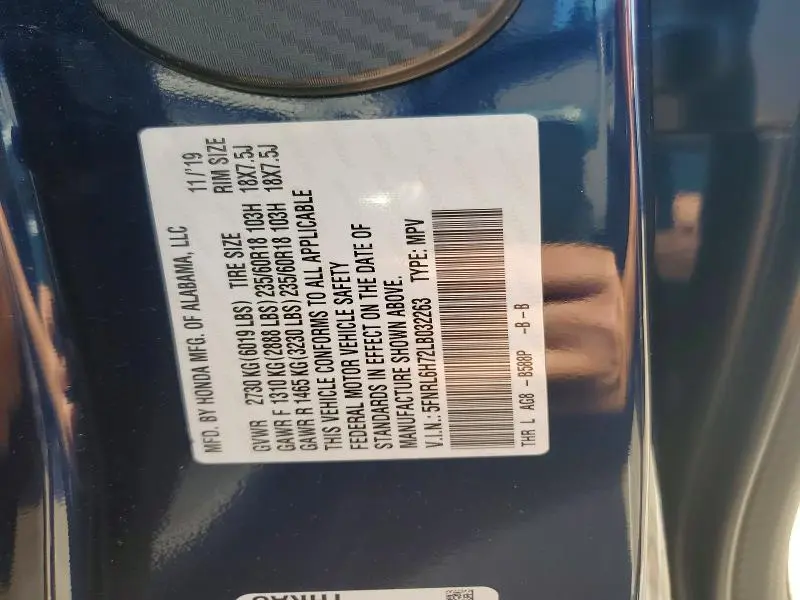 2020 HONDA ODYSSEY EXL  