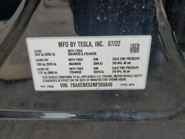2022 TESLA MODEL X 