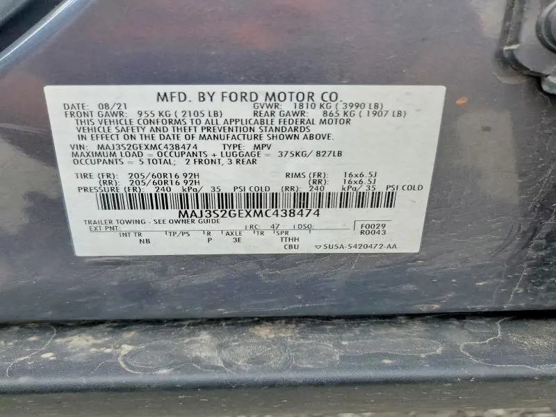 2021 FORD ECOSPORT SE  