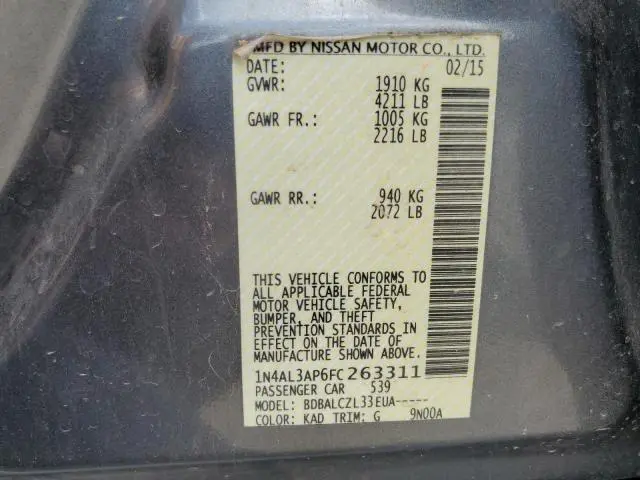 2015 NISSAN ALTIMA 2.5  