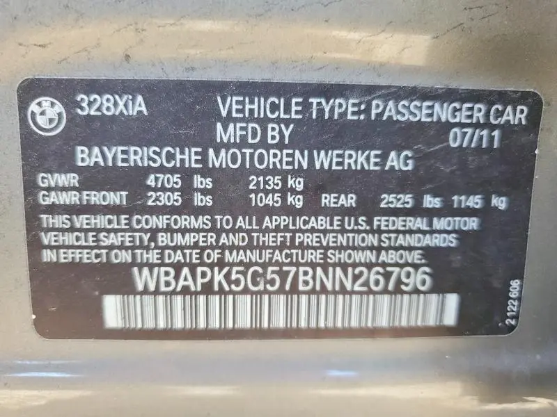 2011 BMW 328 XI SULEV  