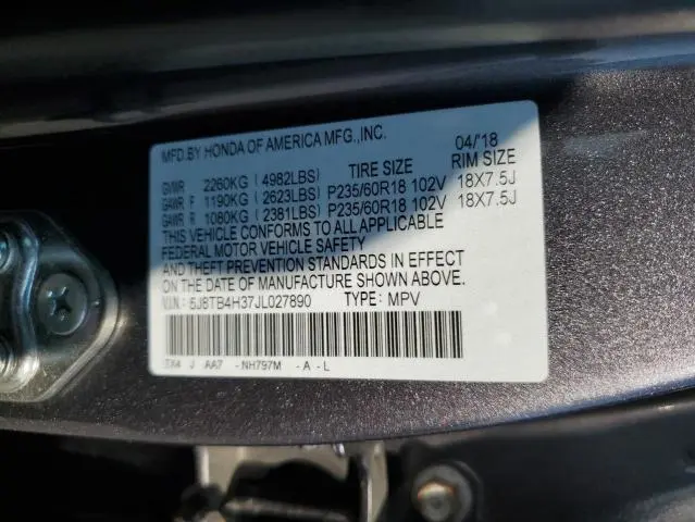 2018 ACURA RDX   
