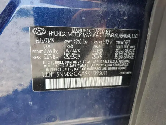 2019 HYUNDAI SANTA FE LIMITED  