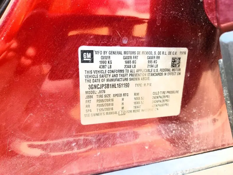 2017 CHEVROLET TRAX 1LT  