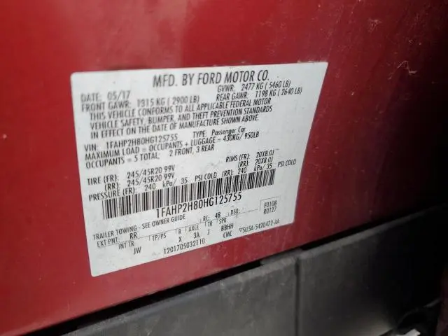 2017 FORD TAURUS SEL  