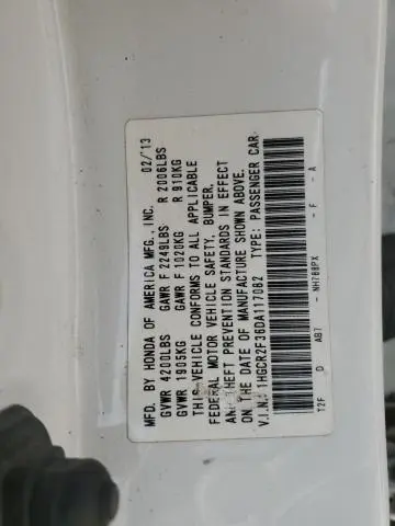 2013 HONDA ACCORD LX  