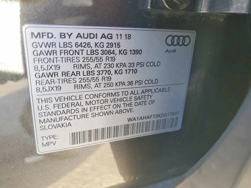 2019 AUDI Q7 PREMIUM  