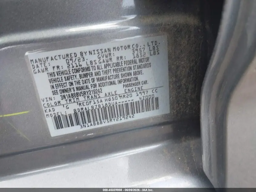 2024 NISSAN SENTRA S XTRONIC CVT