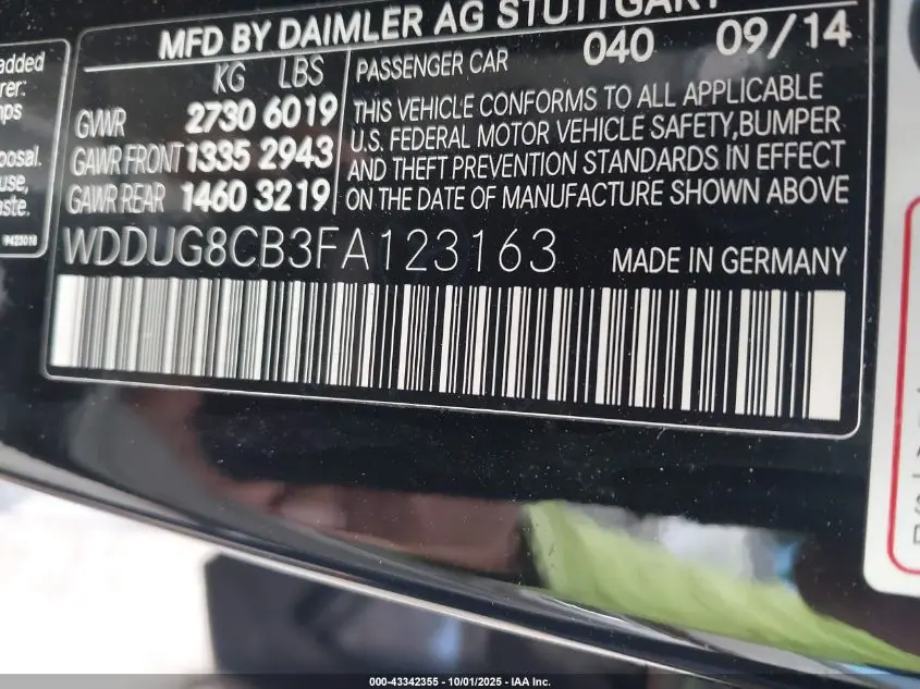 2015 MERCEDES-BENZ S 550  