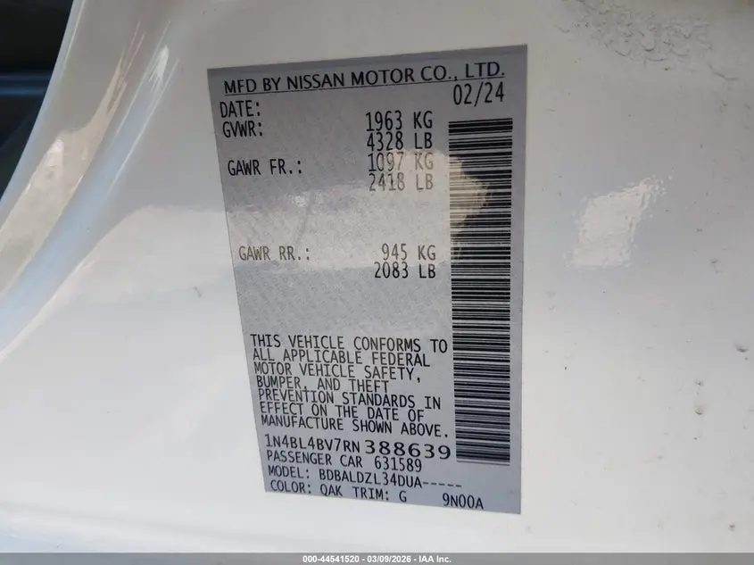 2024 NISSAN ALTIMA S FWD