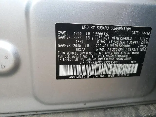 2018 SUBARU OUTBACK 3.6R LIMITED  