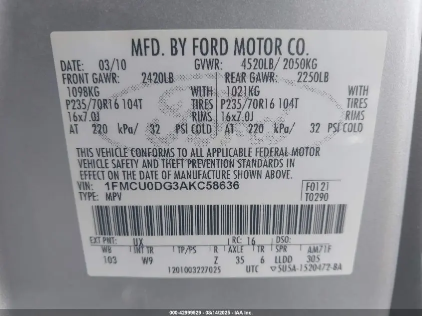 2010 FORD ESCAPE XLT