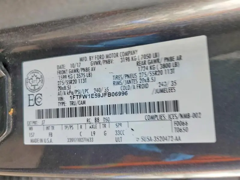 2018 FORD F150 SUPERCREW  