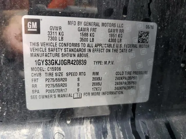 2016 CADILLAC ESCALADE ESV  