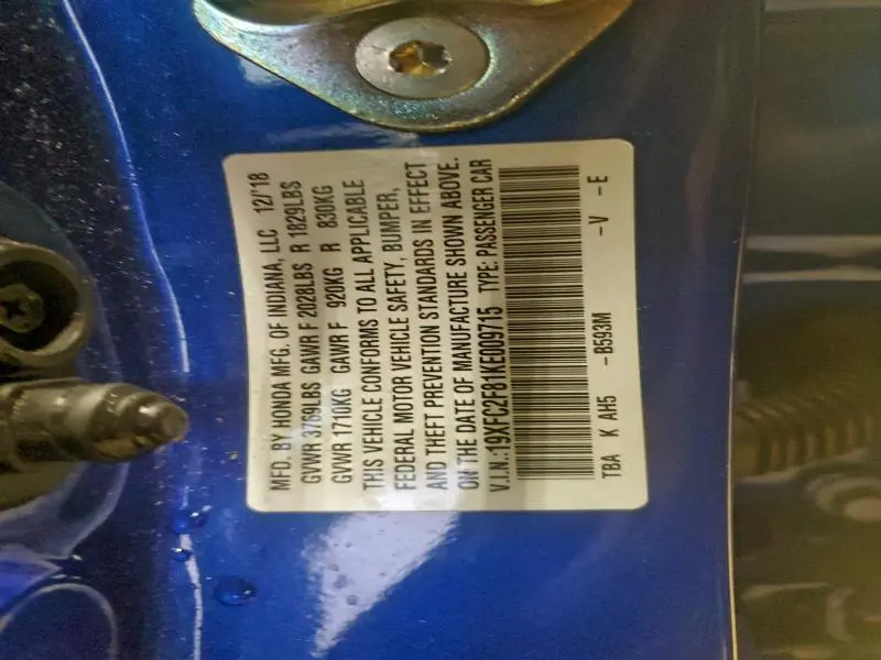 2019 HONDA CIVIC SPORT  