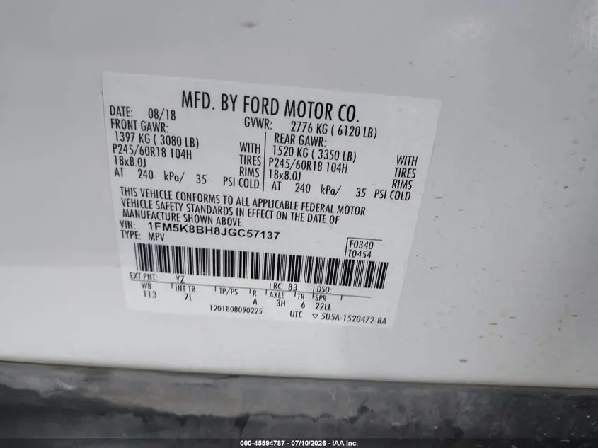 2018 FORD EXPLORER  