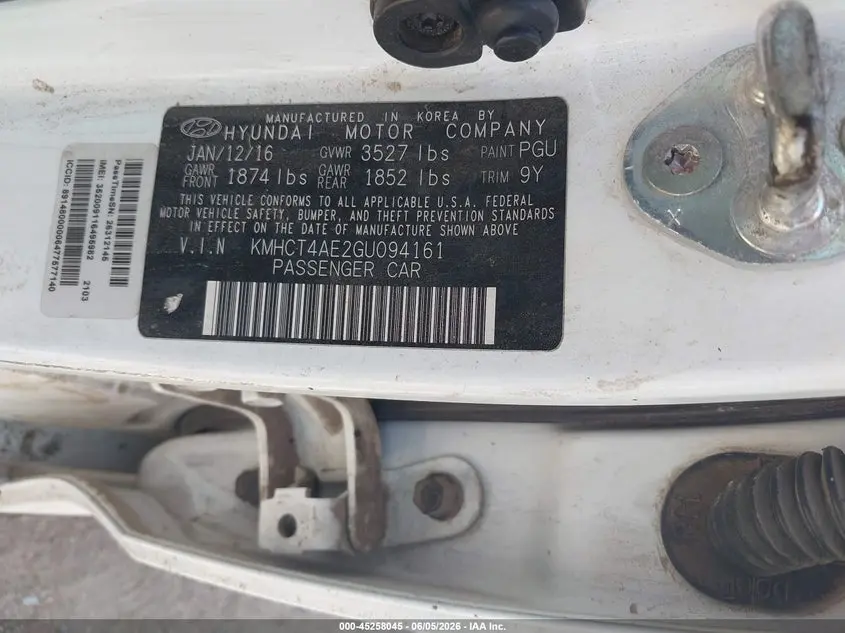 2016 HYUNDAI ACCENT SE