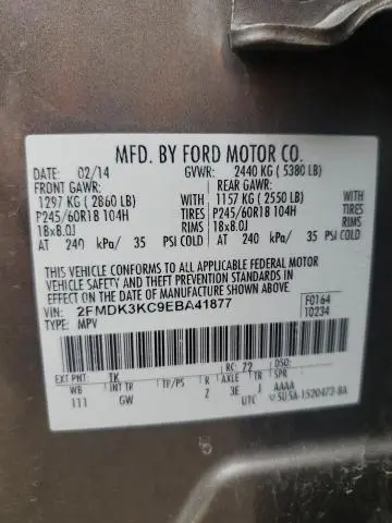 2014 FORD EDGE LIMITED  