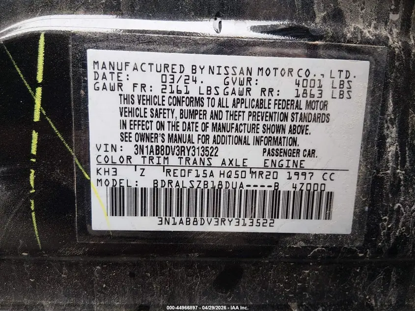 2024 NISSAN SENTRA SR XTRONIC CVT