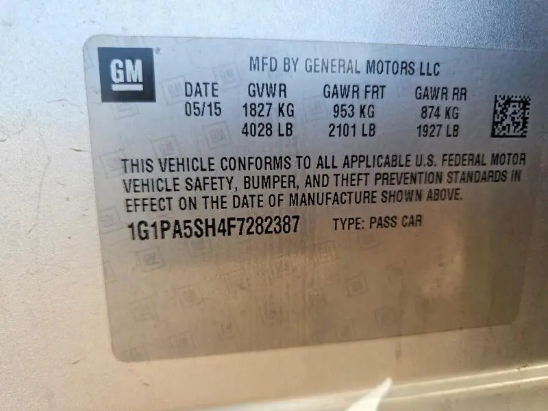 2015 CHEVROLET CRUZE LS  