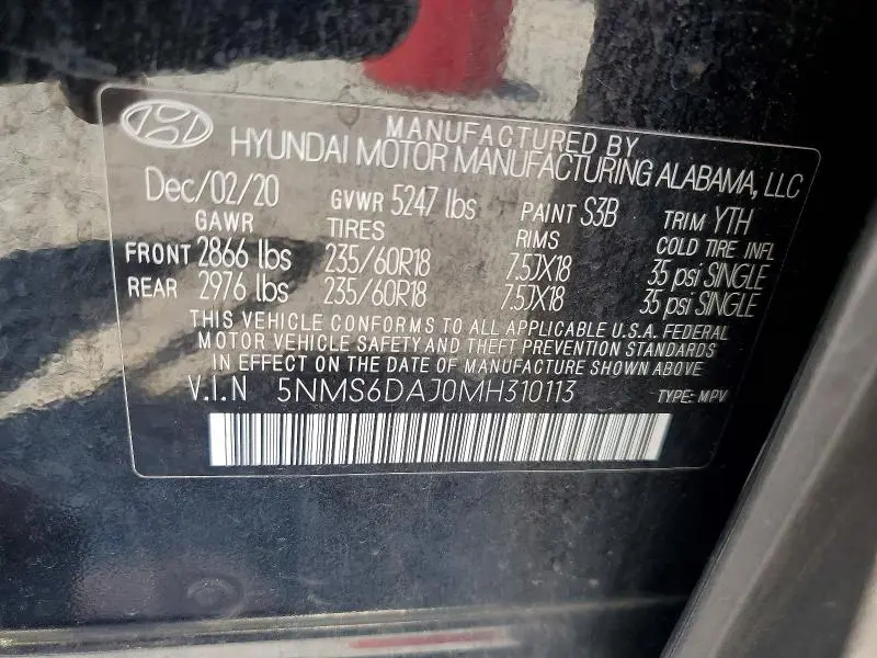 2021 HYUNDAI SANTA FE SEL  