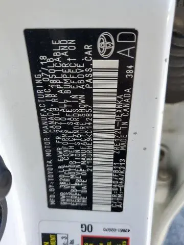 2019 TOYOTA COROLLA L  