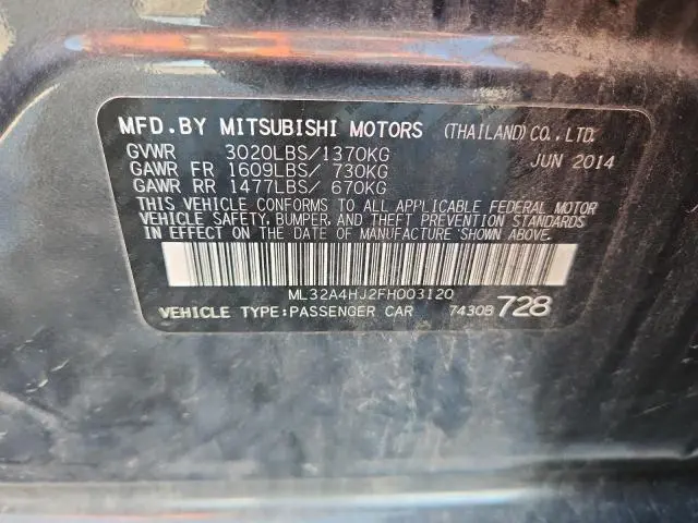 2015 MITSUBISHI MIRAGE ES  