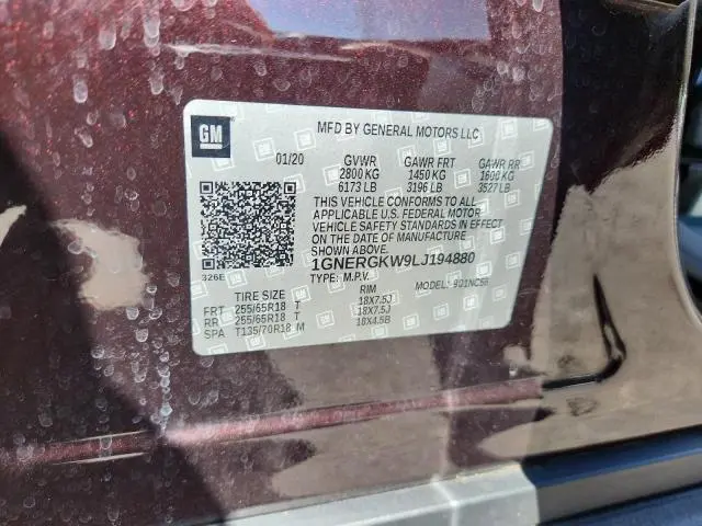 2020 CHEVROLET TRAVERSE LT  