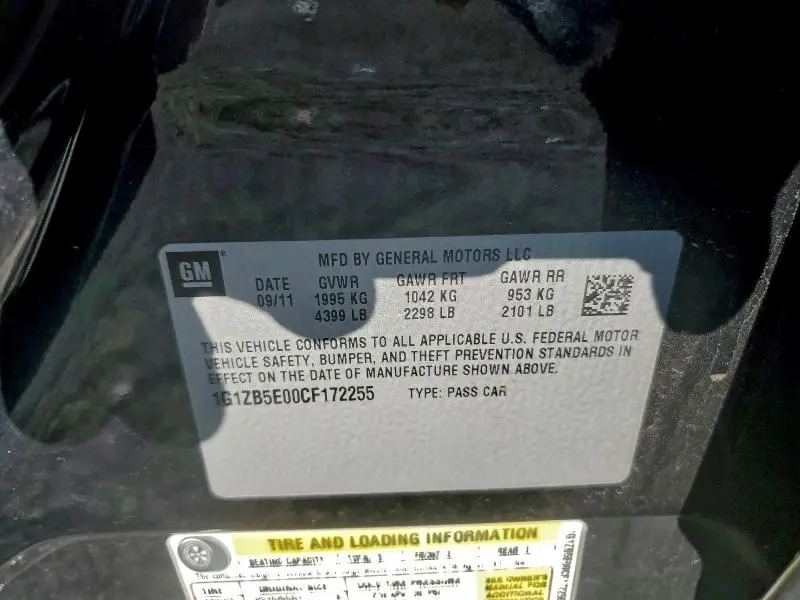 2012 CHEVROLET MALIBU LS  