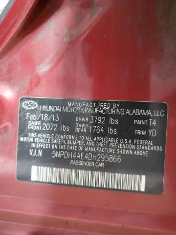 2013 HYUNDAI ELANTRA GLS  