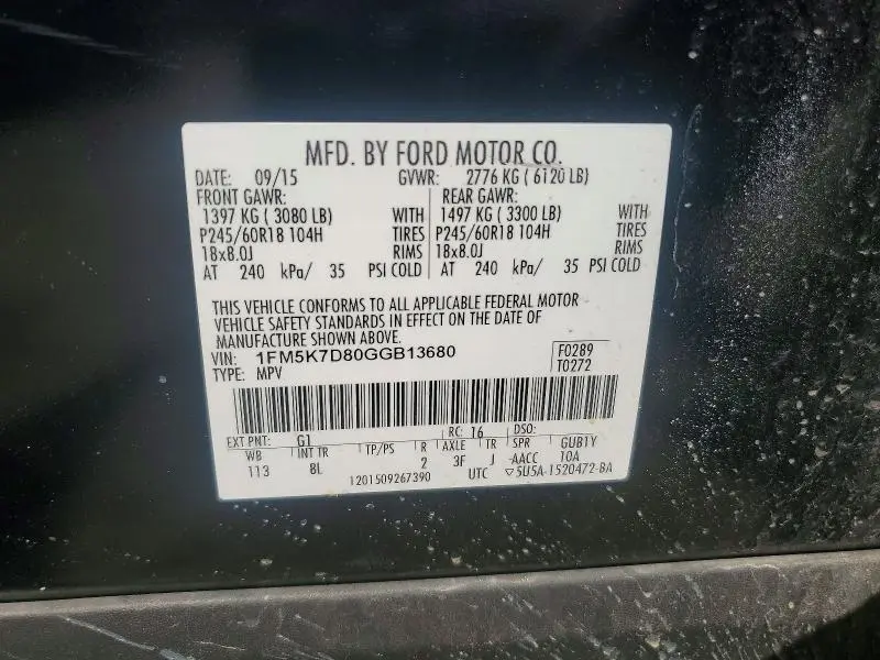 2016 FORD EXPLORER XLT  