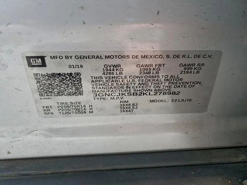 2019 CHEVROLET TRAX LS  