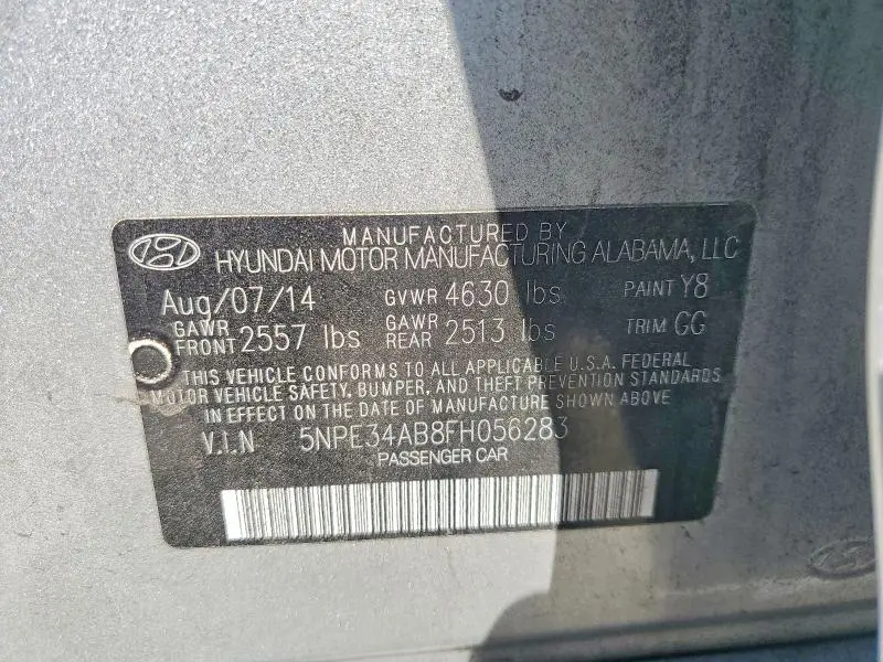 2015 HYUNDAI SONATA SPORT 2.0T  