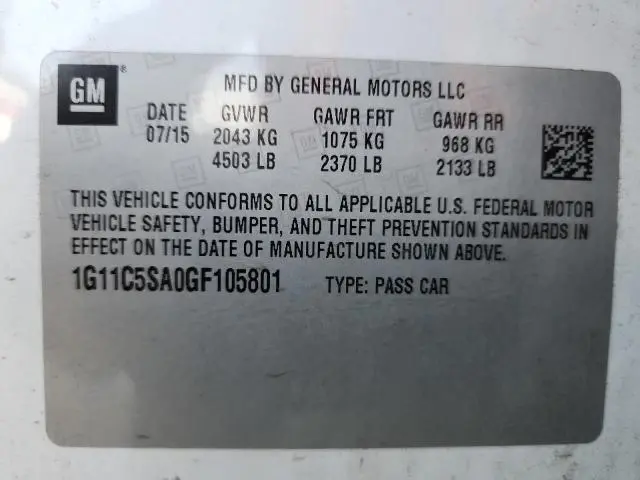 2016 CHEVROLET MALIBU LIMITED LT  