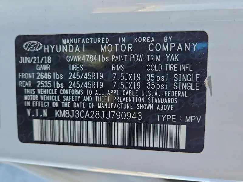 2018 HYUNDAI TUCSON VALUE  