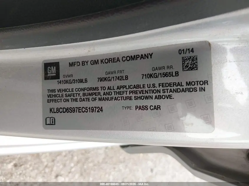 2014 CHEVROLET SPARK 1LT AUTO