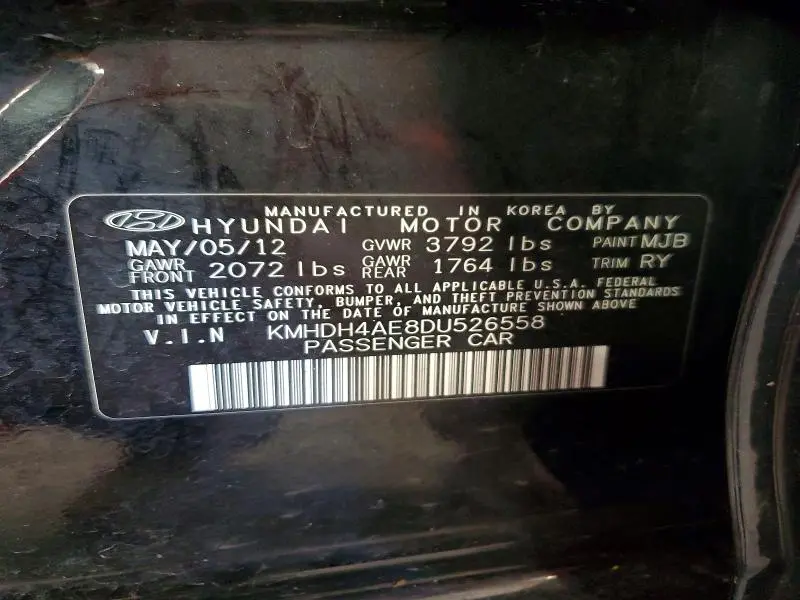 2013 HYUNDAI ELANTRA LIMITED  