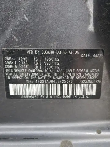 2020 SUBARU IMPREZA LIMITED  