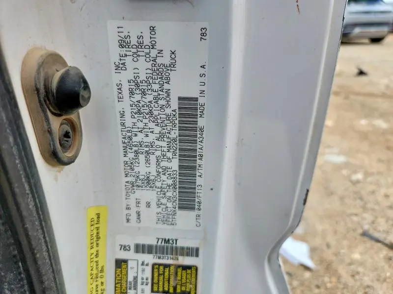 2012 TOYOTA TACOMA BASE  