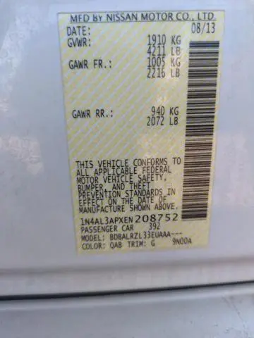 2014 NISSAN ALTIMA 2.5  
