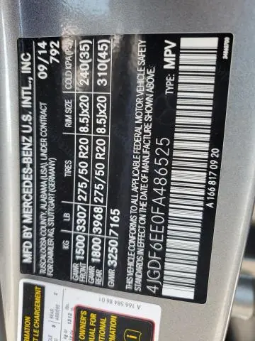 2015 MERCEDES-BENZ GL 450 4MATIC  
