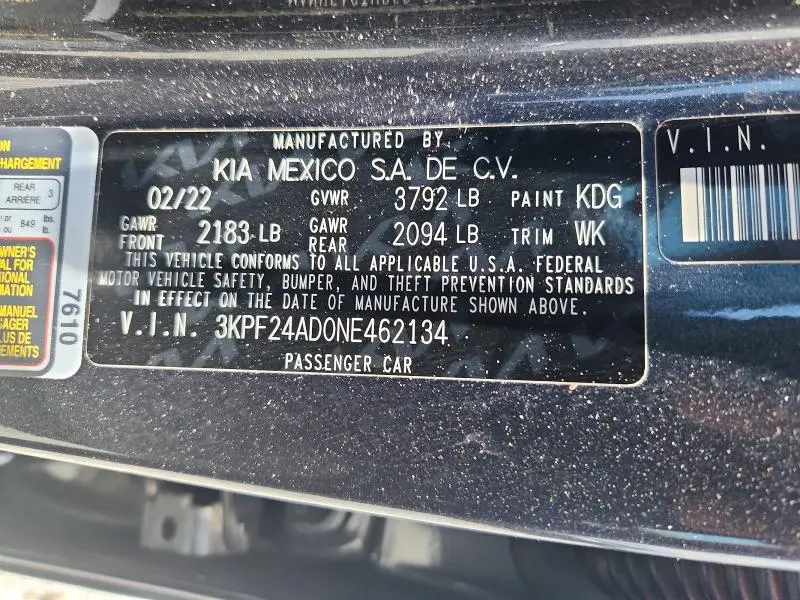 2022 KIA FORTE LXS  