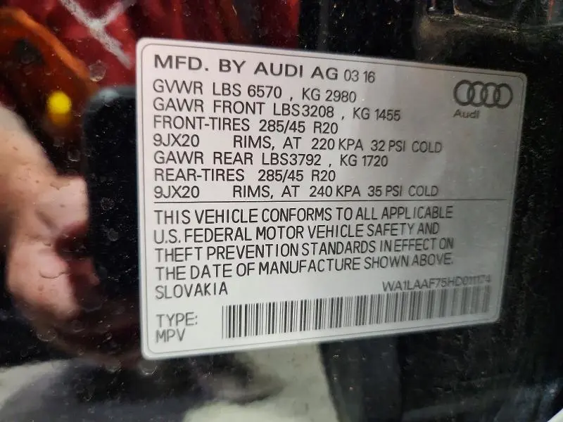 2017 AUDI Q7 PREMIUM PLUS  