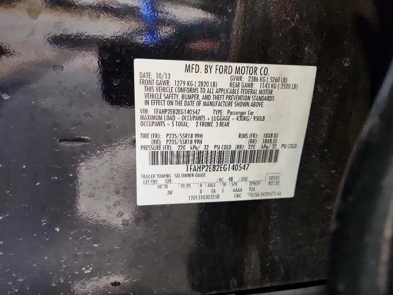 2014 FORD TAURUS SEL  