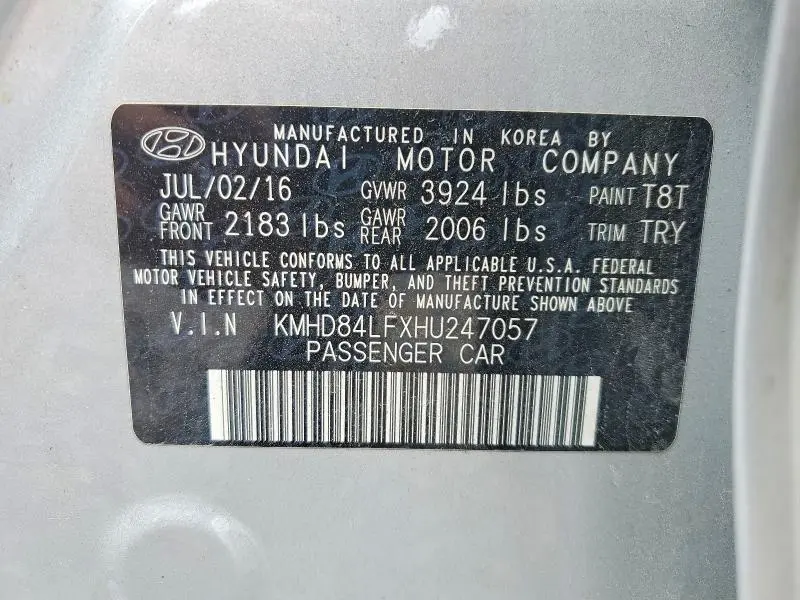 2017 HYUNDAI ELANTRA VALUE EDITION  