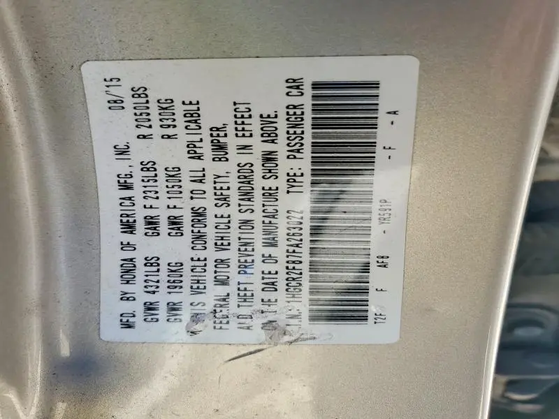 2015 HONDA ACCORD EXL  