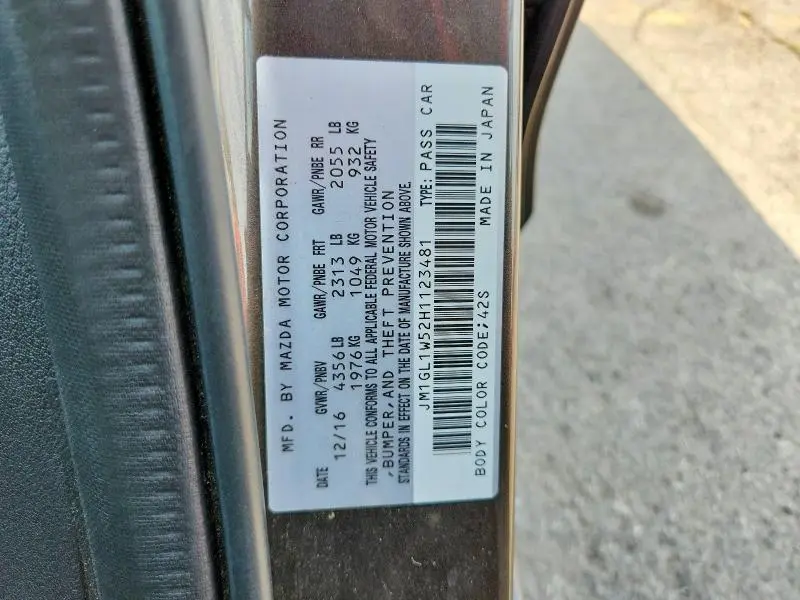 2017 MAZDA 6 GRAND TOURING  