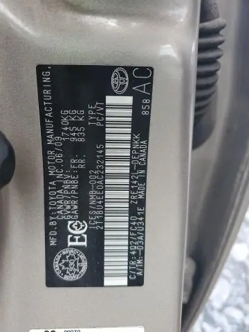 2010 TOYOTA COROLLA BASE  