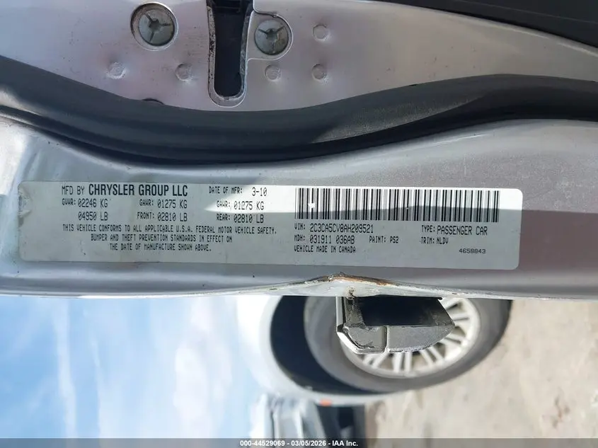 2010 CHRYSLER 300 TOURING/SIGNATURE SERIES/EXECUTIVE SERIES