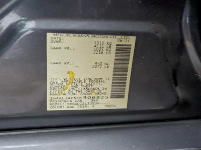 2015 NISSAN ALTIMA 2.5  